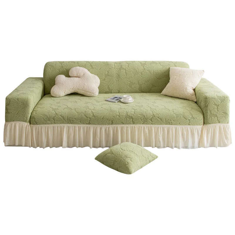 Jacquard fleece anti-cat scratch all-inclusive universal cover, four-season universal sofa cover, sofa protective cover