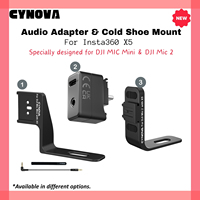 CYNOVA For Insta360 X5 Cold Shoe Mount For DJI Mic Mini & Mic 2 RX Receiver Audio Adapter Holder For Insta 360 X5 Accessories