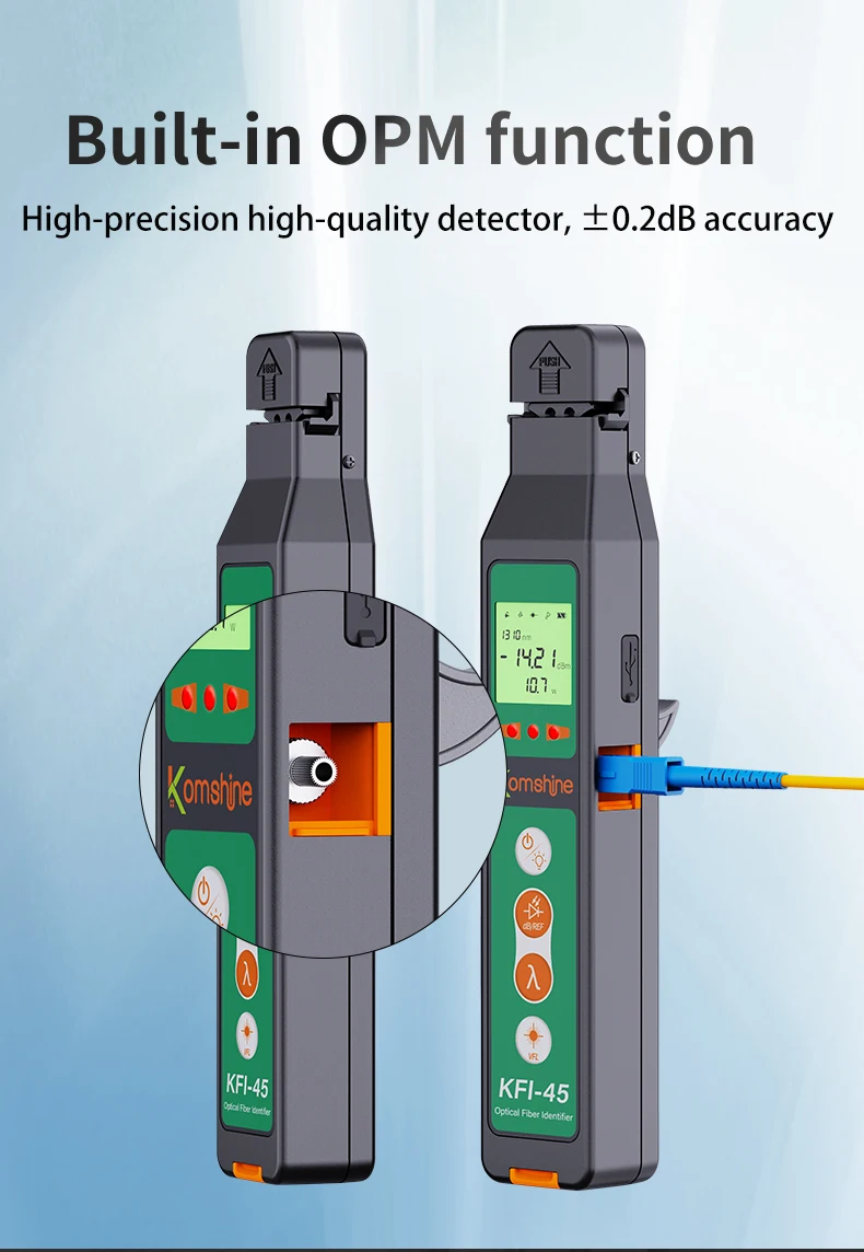 Imagem -04 - Komshine-fibra Óptica Trafic Identifier Kfi35 45 Power Meter Função Led Light 10mw Vfl