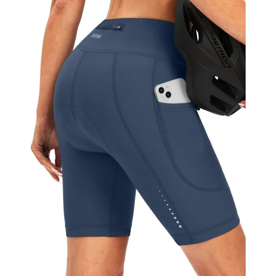 

Bikewa Women's 4D Padded Bike Shorts Cycling Riding Road Biking Bicycle Cycle Shorts for Women Zipper Pockets