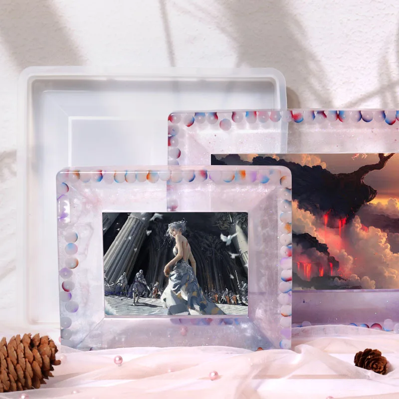Diy Rectangle Square Photo Frame Silicone Mold Crystal Frame Epoxy Resin Molds Used For Home Decoration Craft Art Supplies