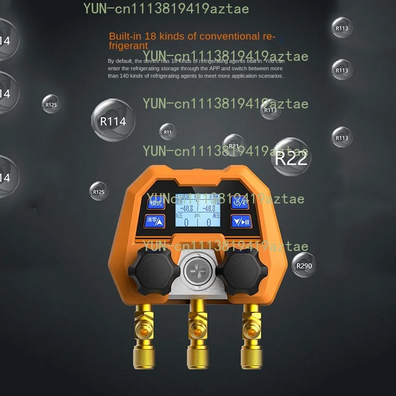 English interface DMG-4B digital display double meter valve electronic manifold refrigeration digital display manifold-14~800psi