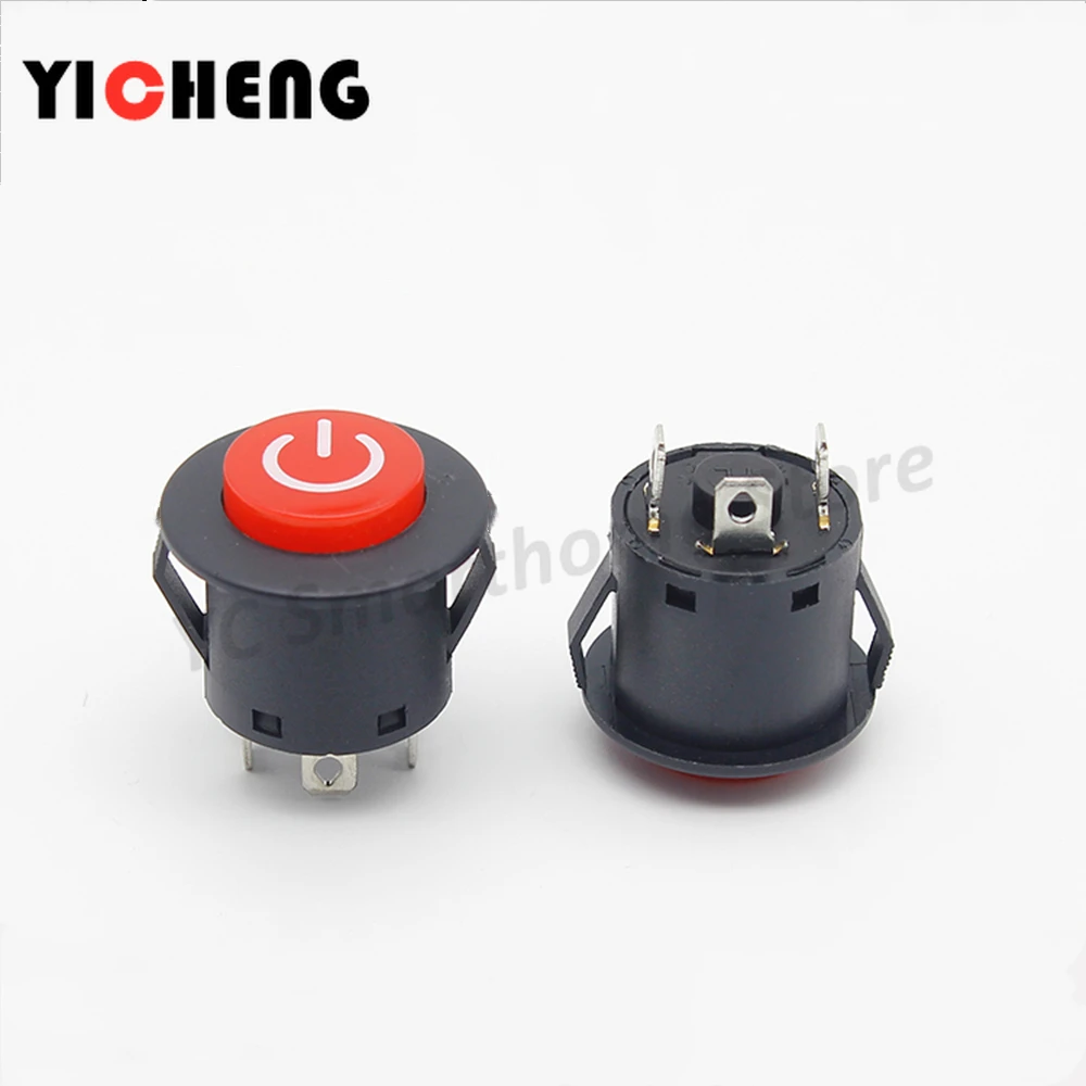 3Pcs 22MM mounting hole Stroller Power Start Switch One-key Start Round Button Electric Car Motorcycle Accessories