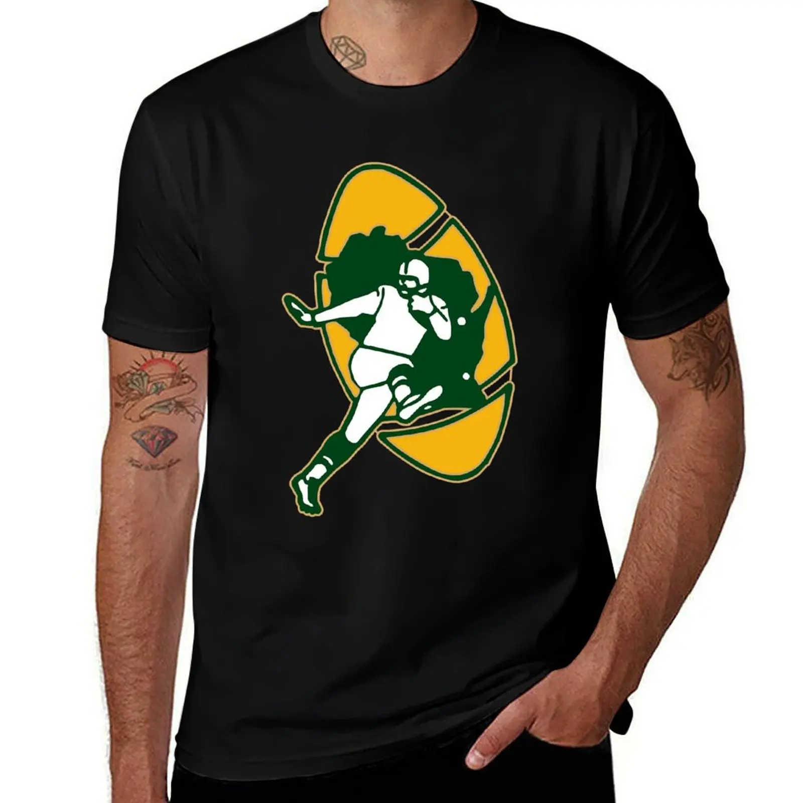 

Ball Green Kick Bay-Packers T-Shirt Moisture Wicking Quick Dry Tee