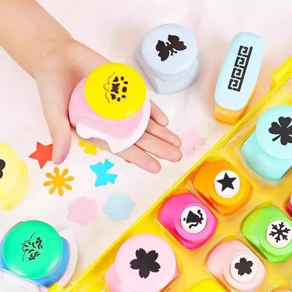 สร้างสรรค์พลาสติก DIY Puncher Craft ชุดกล่องเก็บโครงการ DIY เด็ก Hole Punch คู่มือเด็ก Craft Hole Punch รูปร่างชุด