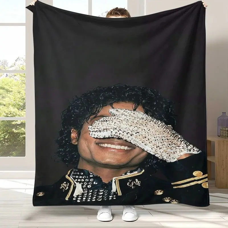Vintage Michael Jackson King of Pop Thriller Moonwalk Flannel Blanket,Cozy Blanket for Bed,Sofa,Living Room,Picnic,Camping,Gift