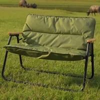 Outdoor Aluminum Folding Chair Picnic Camping Double Sofa Portable Backrest Fishing Stool Travel Self-driving Equipment