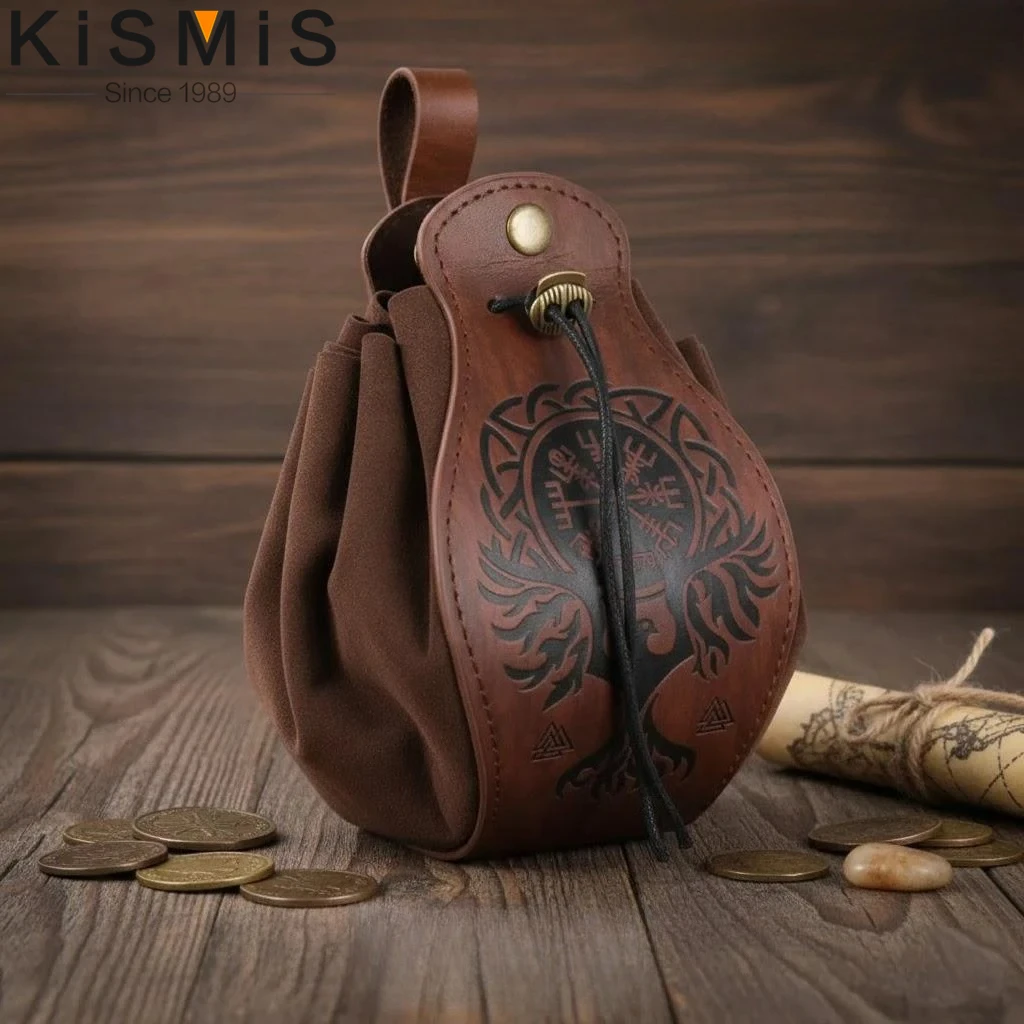 

Genuine Leather DND Dice Bag Tray 5 Celtic Designs Cute Drawstring Pouch Roleplaying RPG Coin Purse for Men