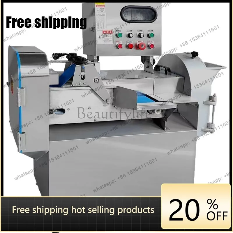 Multifunctional numerical control frequency conversion double head vegetable cutter automatic canteen commercial slicer