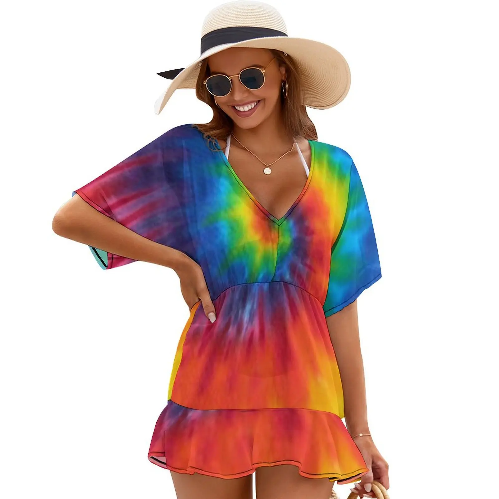 

tie dye swirl rainbow Cover Ups dresses summer prom dress 2024 elegant dresses for women women's clothing summer 2024 novelties