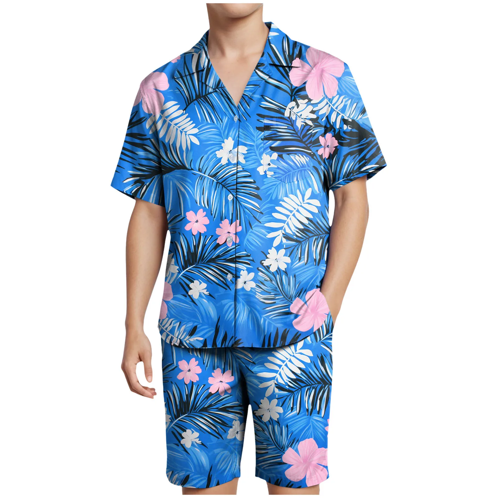 

Dinner Suits for Men Men's Hawaii Casual Printed Short Sleeved Shirt And Shorts Two Piece Suit 3 Piece Suit Men Slim