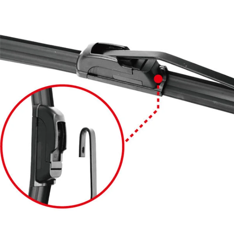 

2Pc Car Wiper Blades Universal U-Type Soft Rubber Boneless Wiper Reduce Noise Automotive Wiper