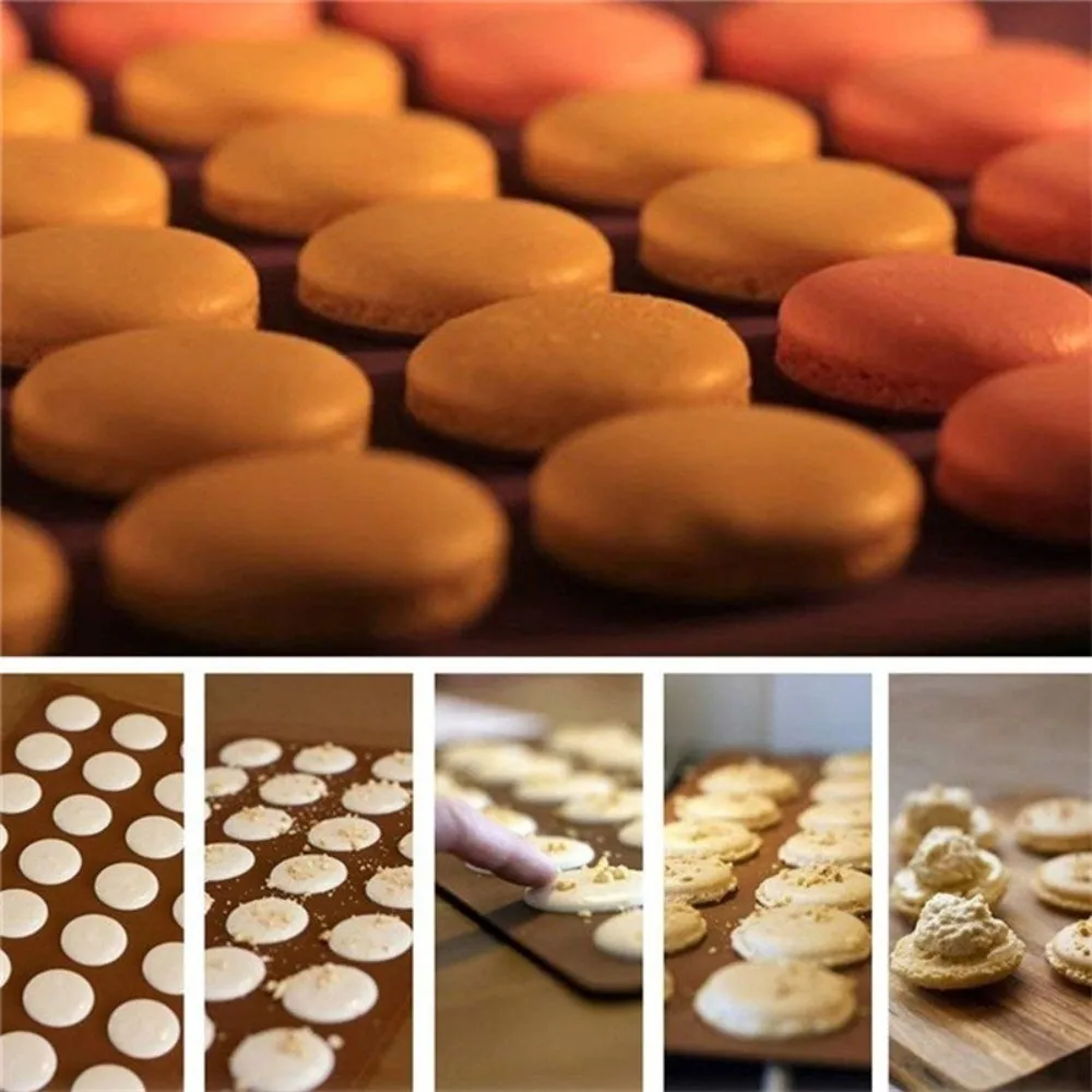 2pcs DIY Silicone Silicone Macaron Pad 30 Holes Food Safe Kitchen Baking Tool Non-Stick Non-Stick Baking Mat Macaron Cookies