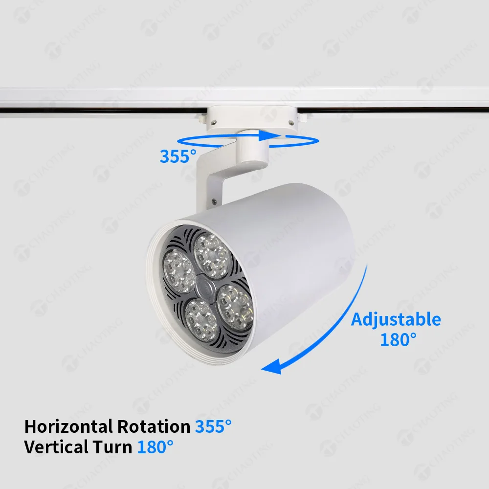 Home Shop Lighting Hot Sale TrackLight PAR30 Spotlights E27 Lamp Head Commerce Track Spot Light LED Track Light Fixture Housing