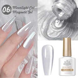 BORN PRETTY 10ml Silver Cat Magnetic Gel Nail Polish Moonlight White Light Nail Sparkling Glitter Semi Permanent Varnish