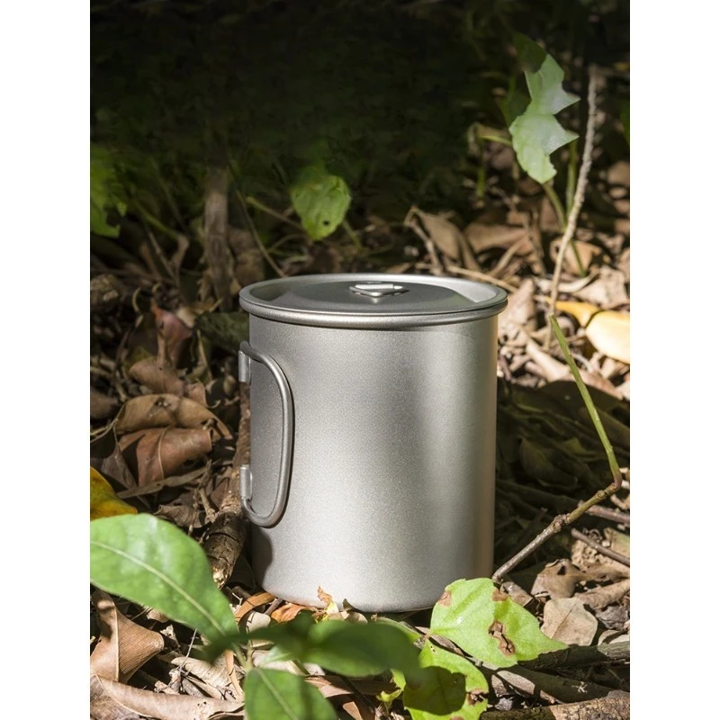 

Folding titanium cup portable outdoor cup pure titanium water tea coffee mouth camping single layer