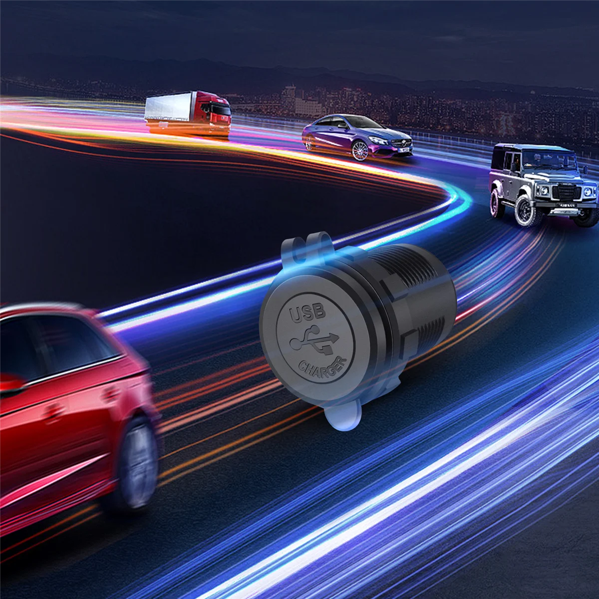 オートバイ,rv,atv,cタイプd用の変更スイッチ付き自動車用電源コンセント,クイック充電器,オートバイ,オン/オフスイッチ,赤,pdタイプc,USB,qc 3.0