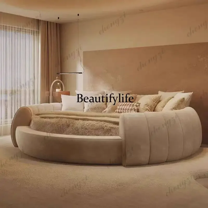 h178Lit rond européen Simple et moderne pour filles, gain de place, lit complet pour enfants, chambre à coucher, Letto Matrimoni