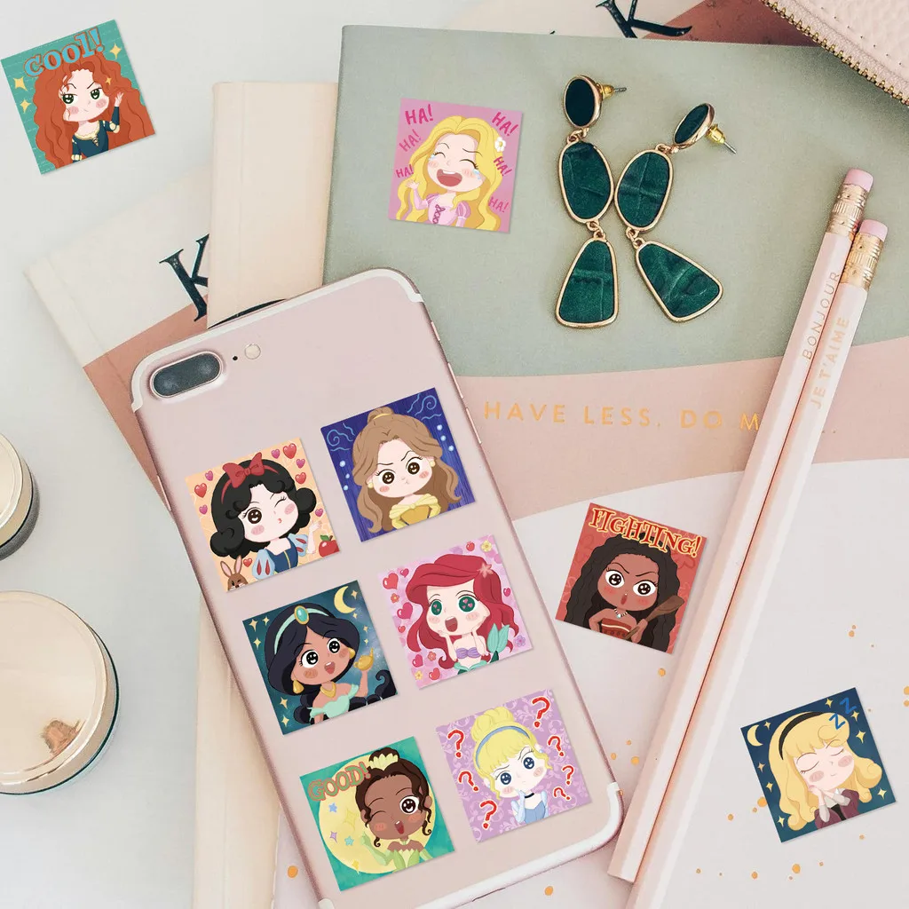 500pcs Cute Princess Cartoon Head Stickers Roll Decals for Scrapbooking, Envelope Sealing & DIY Notebook Decoration