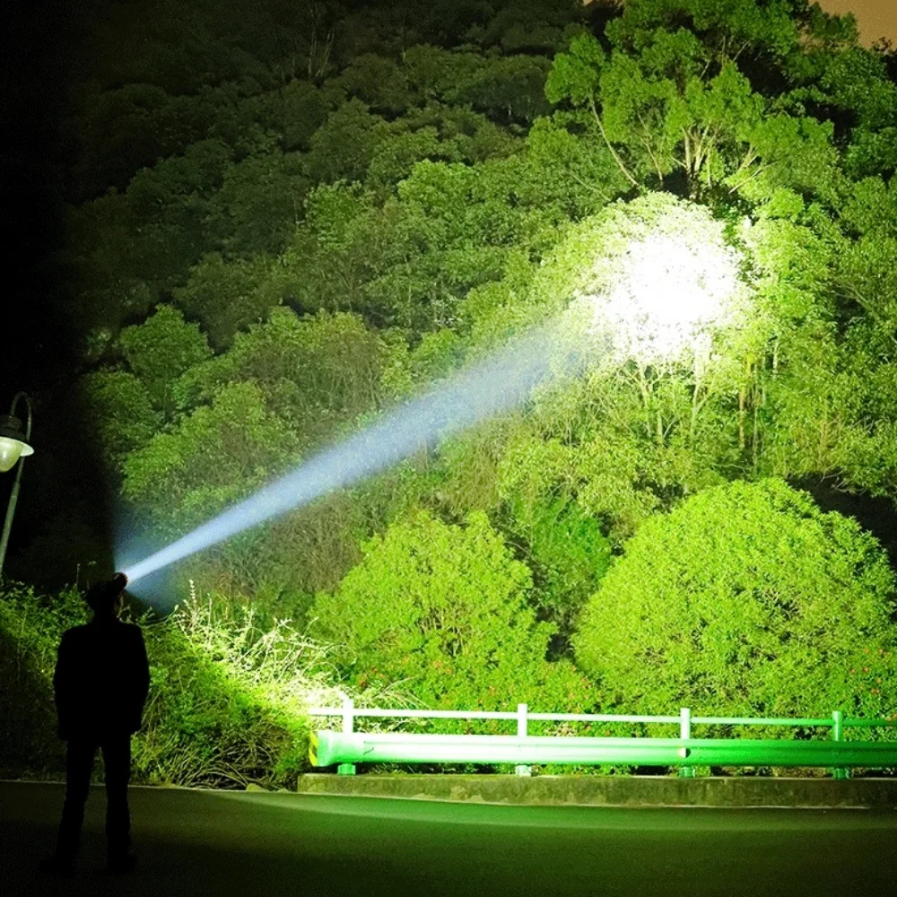 Powerful LED Headlamp USB Rechargeable Headlight with Warning Red Light Waterproof Head Light Outdoor Camping Fishing Flashlight