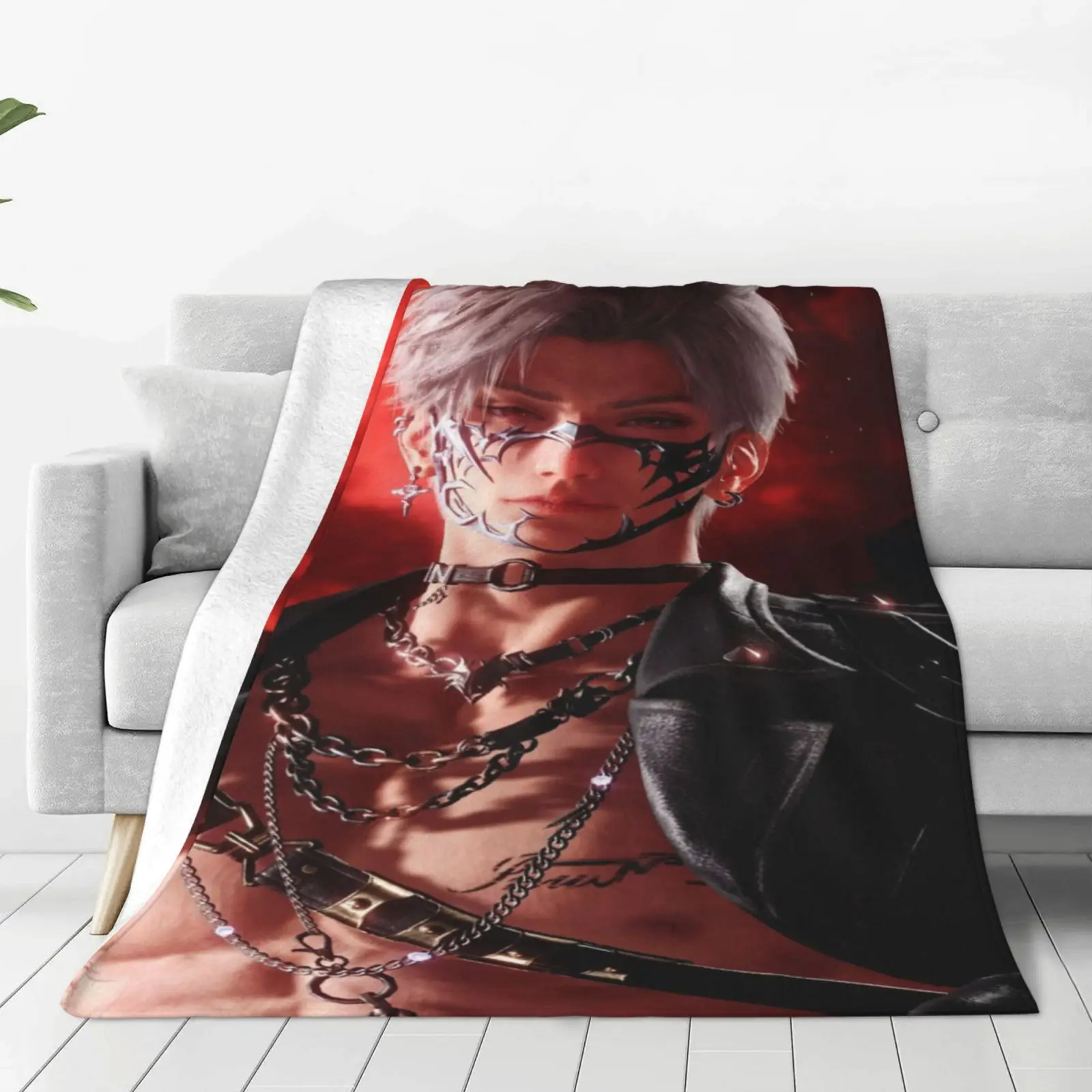 لعبة عاشق الفانيلا بطانية للأريكة أريكة السرير، الحب والمساحة العميقة سيلوس بطانية دافئة خفيفة الوزن لغرفة المعيشة، القيلولة، جميع المواسم #1