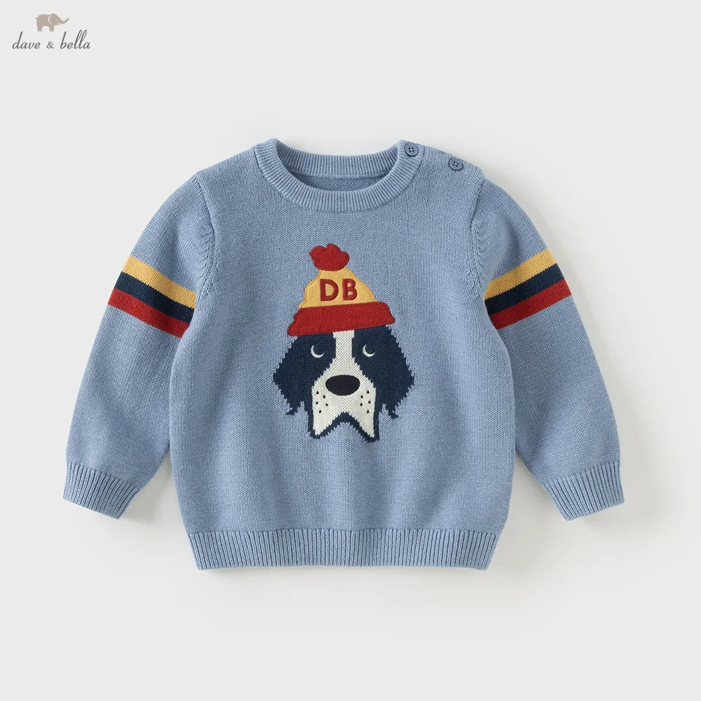 

Свитер для мальчиков Dave Bella, осенне-зимний детский хлопковый шерстяной вязаный топ с длинными рукавами, детский пуловер, детская повседневная одежда DB4253865
