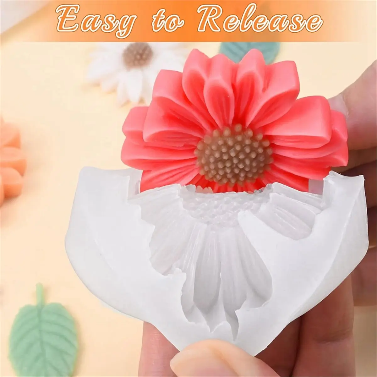 2026 New 4Pcs 3D Flower Silicone Molds Set Daisy Peony Rose Tulip for DIY Candle Soap Epoxy Release Craft Gifts