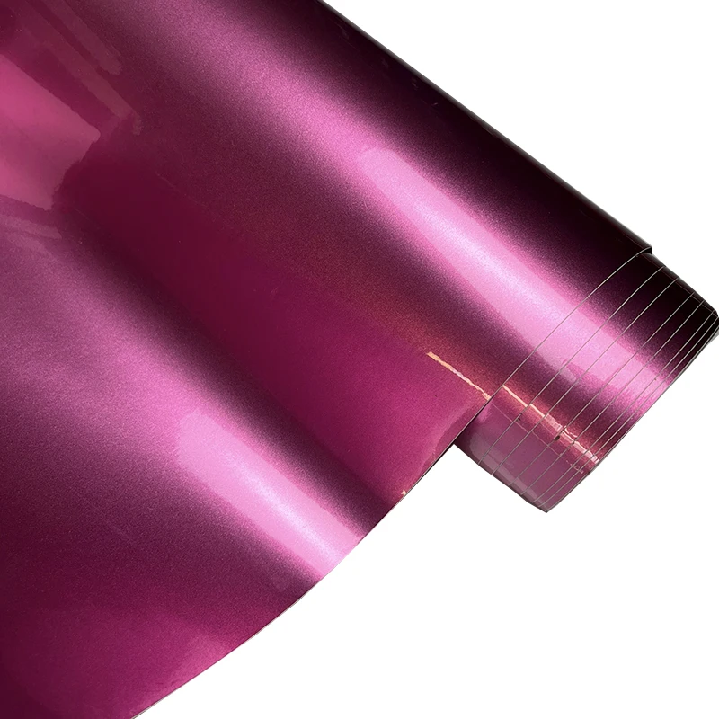 

Ultra Glossy Passionate Pink Metallic Vinyl Wrap Film Self Adhesive Car Motorcycle DIY Sticker Decal With Air Release