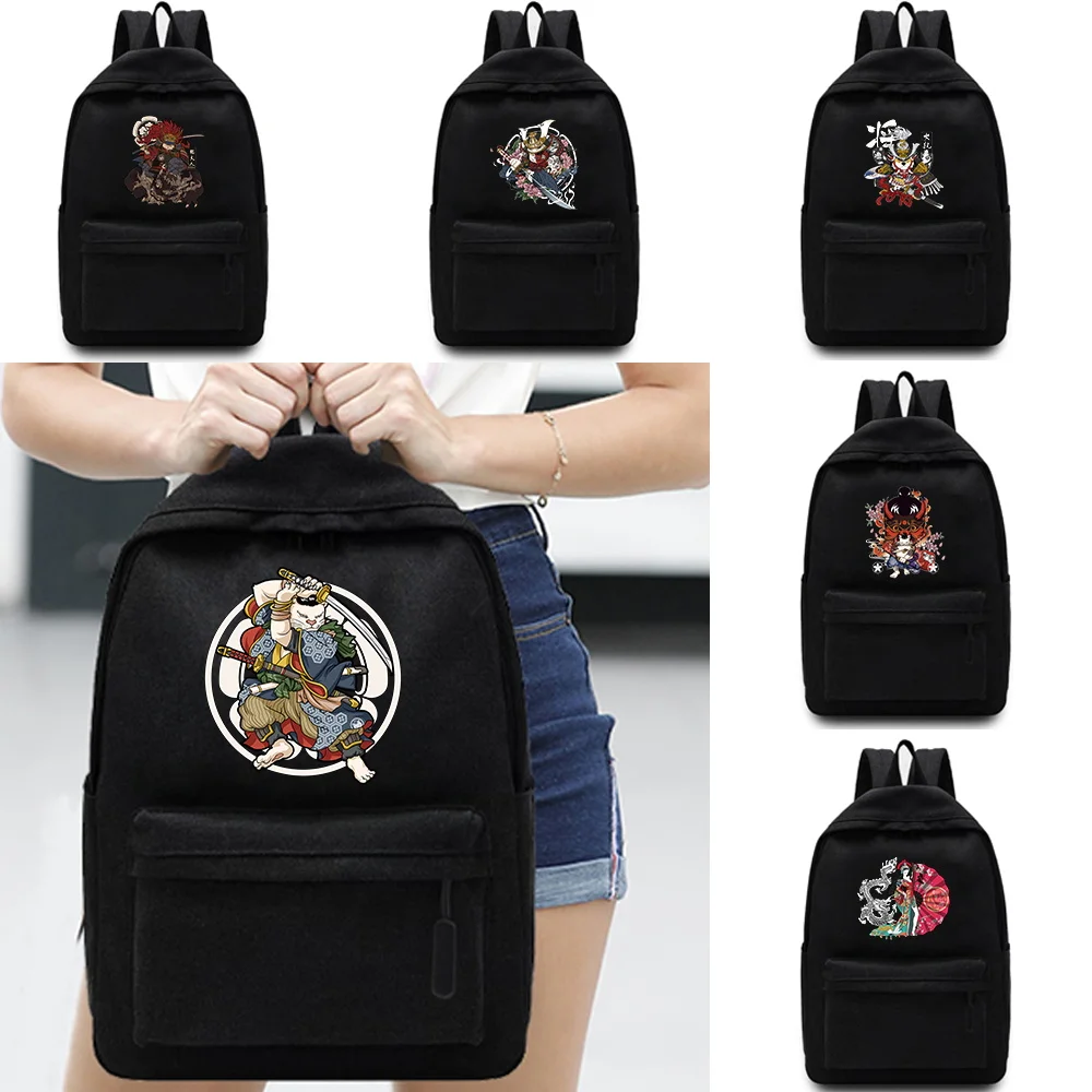 

Samurai Printing Leisure Backpack Laptop Backpack Fashion Simple Unisex Multifunctional Sports Bag.