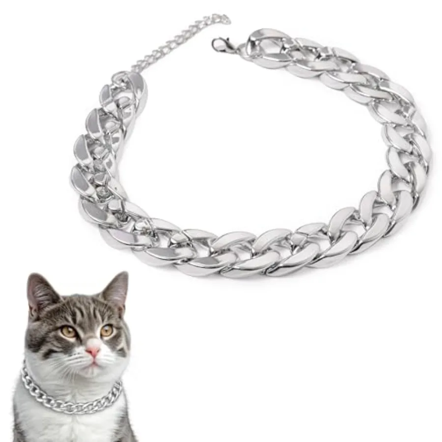 Adjustable Cuban Link Cat Collar Durable Pet Jewelry