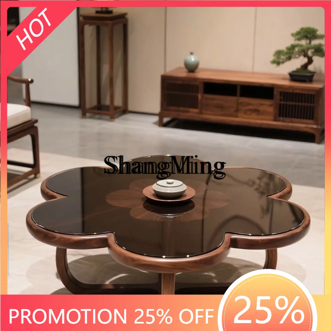 

FG простой современный журнальный столик из цельного дерева для гостиной, лепесток, креативная маленькая квартира, домашний, средневековый, легкий, роскошный стиль