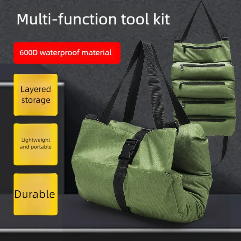 

Portable Oxford Cloth Storage Bag Toolkit Car Automotive Motorcycle Canvas Wrench Tool Organizer Bucket Hanging Zipper Camping