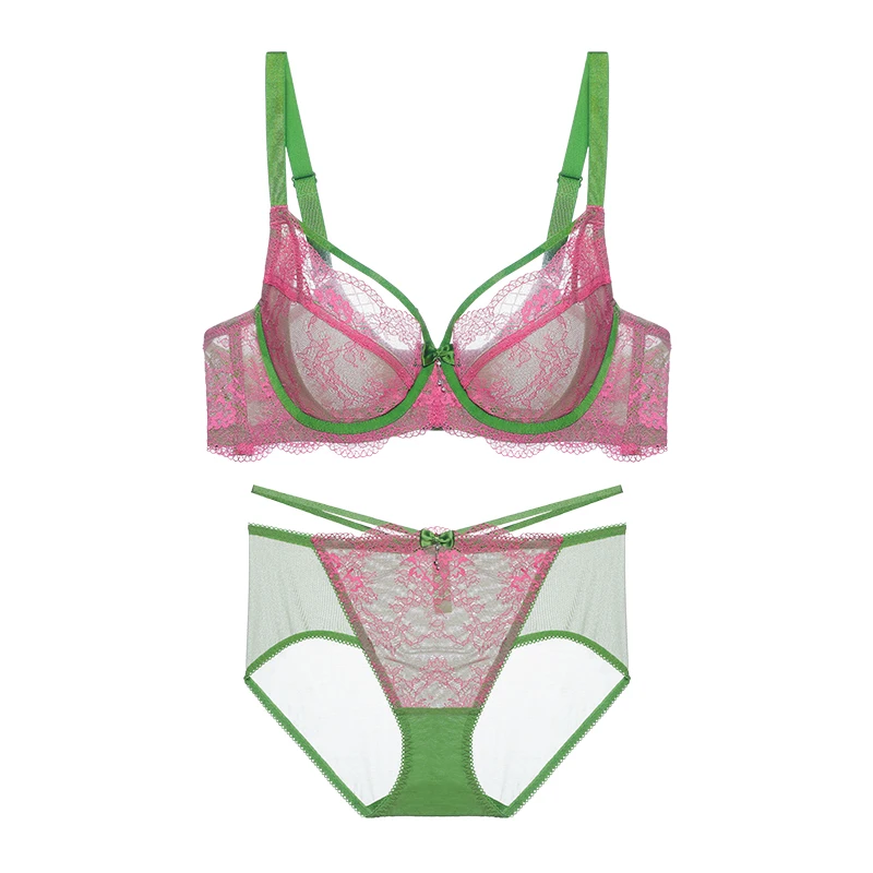 المرأة الفرنسية الدانتيل مجموعة الملابس الداخلية رفع الراحة صالح الأشرطة قابل للتعديل مثير البرازيلي مجموعة البكيني مكافحة ترهل هدية الكريسماس MOYISU