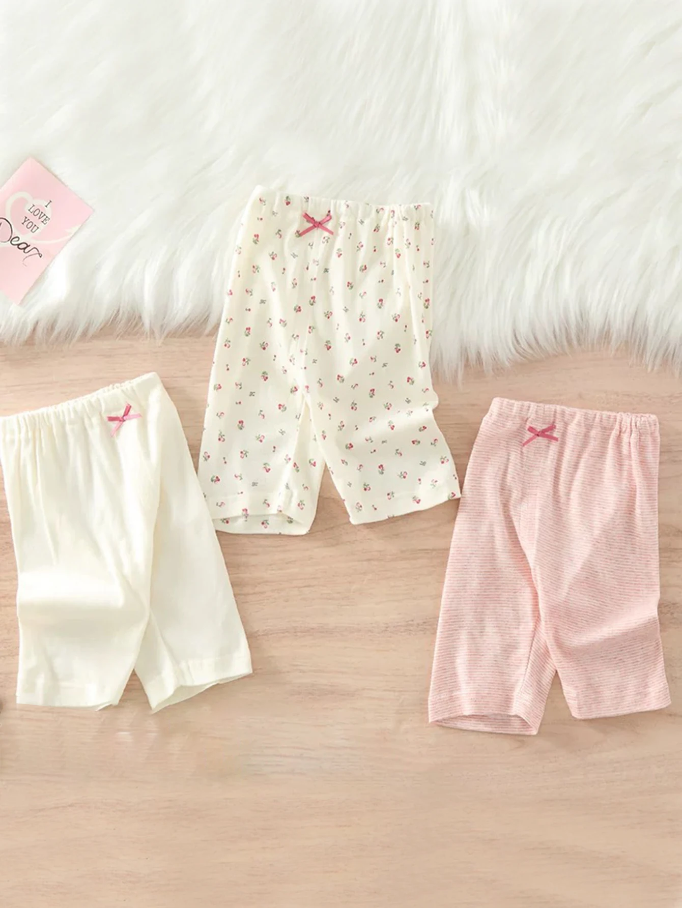 3 dresses girls summer stretch 5 point pants leggings Cherry stretch stretch thin casual pants soft skin breathable