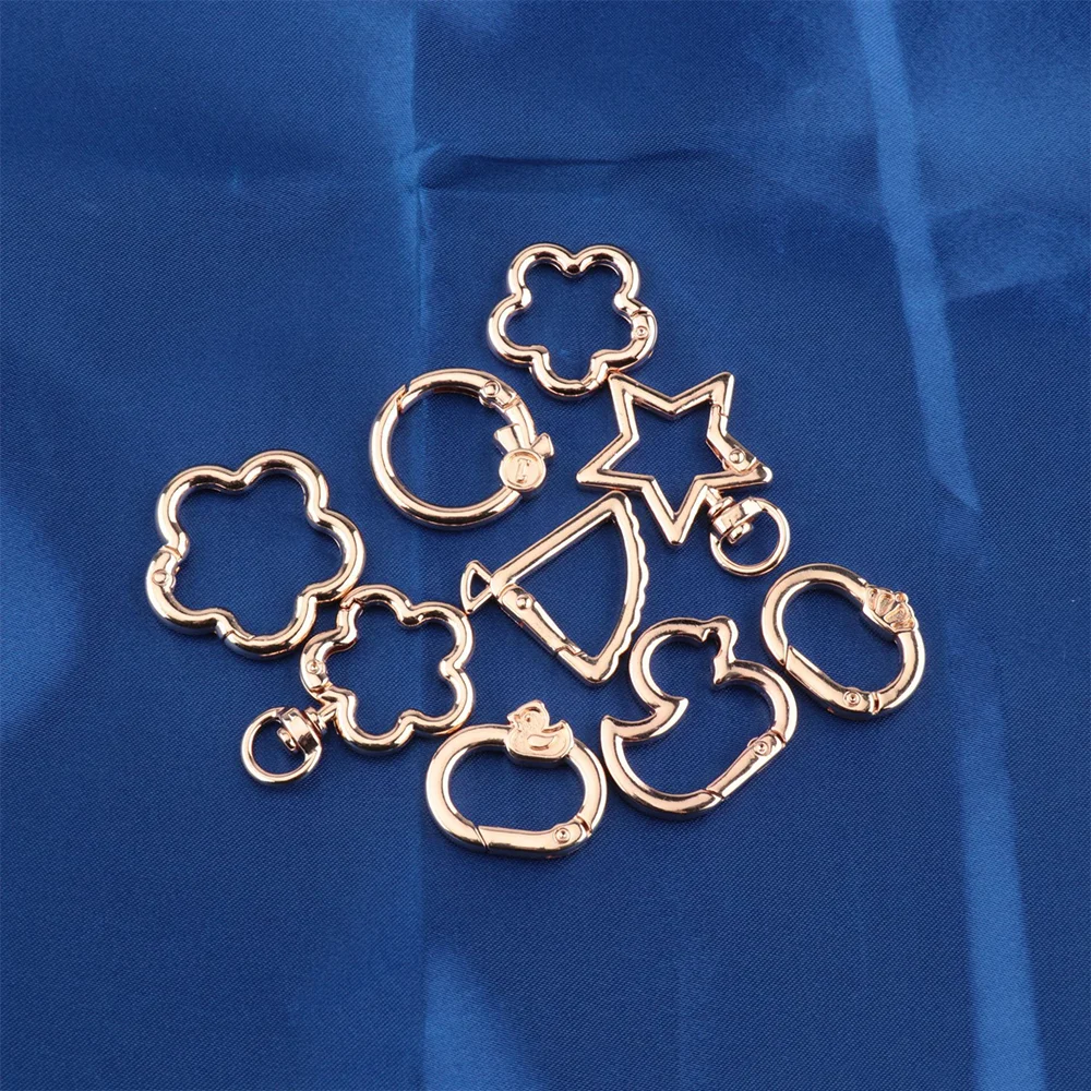2/5/10pcs Openable Metal Sping Clasp Star Heart Cat Flower Ring Carabiner Keychain Bag Pet Dog Buckles Connector DIY Jewelry