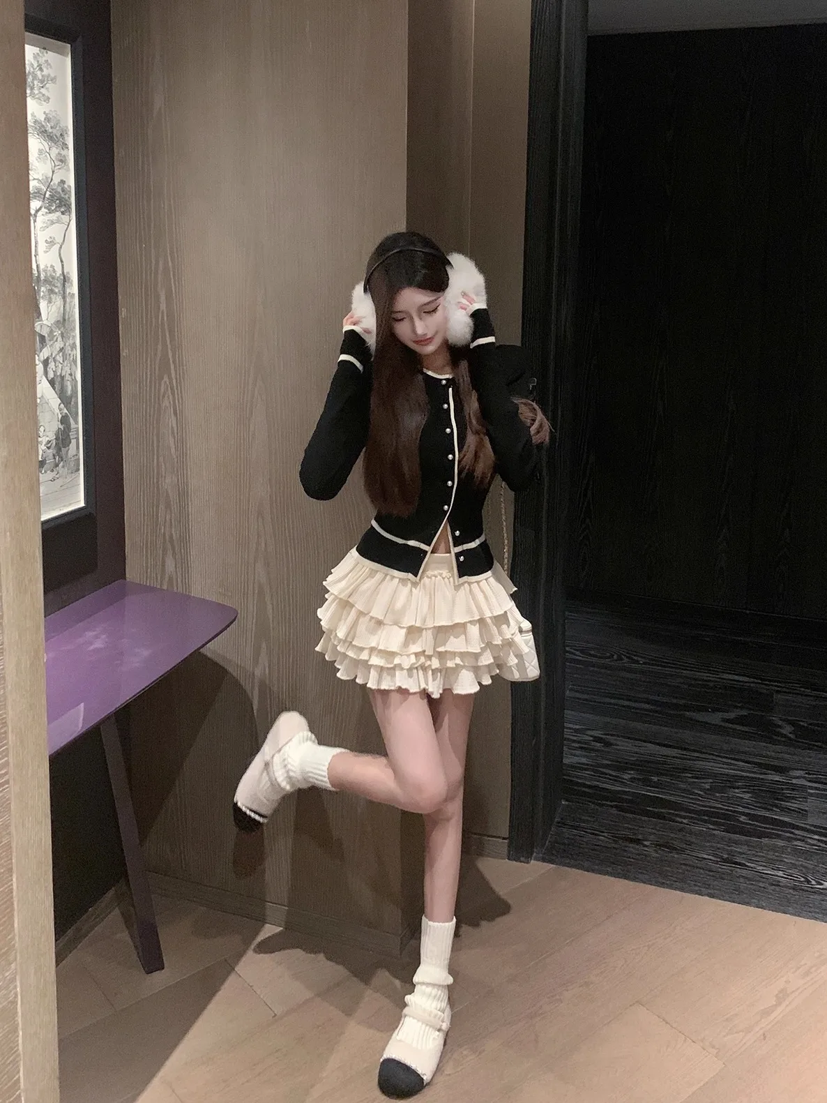 

Luna Luxury Sle Pearl Buttoned Slim Fit Knitted Sweater New Arrival Ele ort Coat for Women Long Sve Autumn Faion