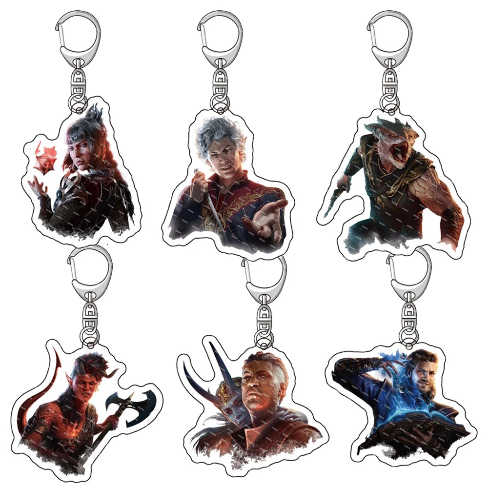 Game Acrylic Keychain Figure Astarion Gale Shadowheart Cosplay Keyring Bag Pendent Jewelry Fans Collection Gifts