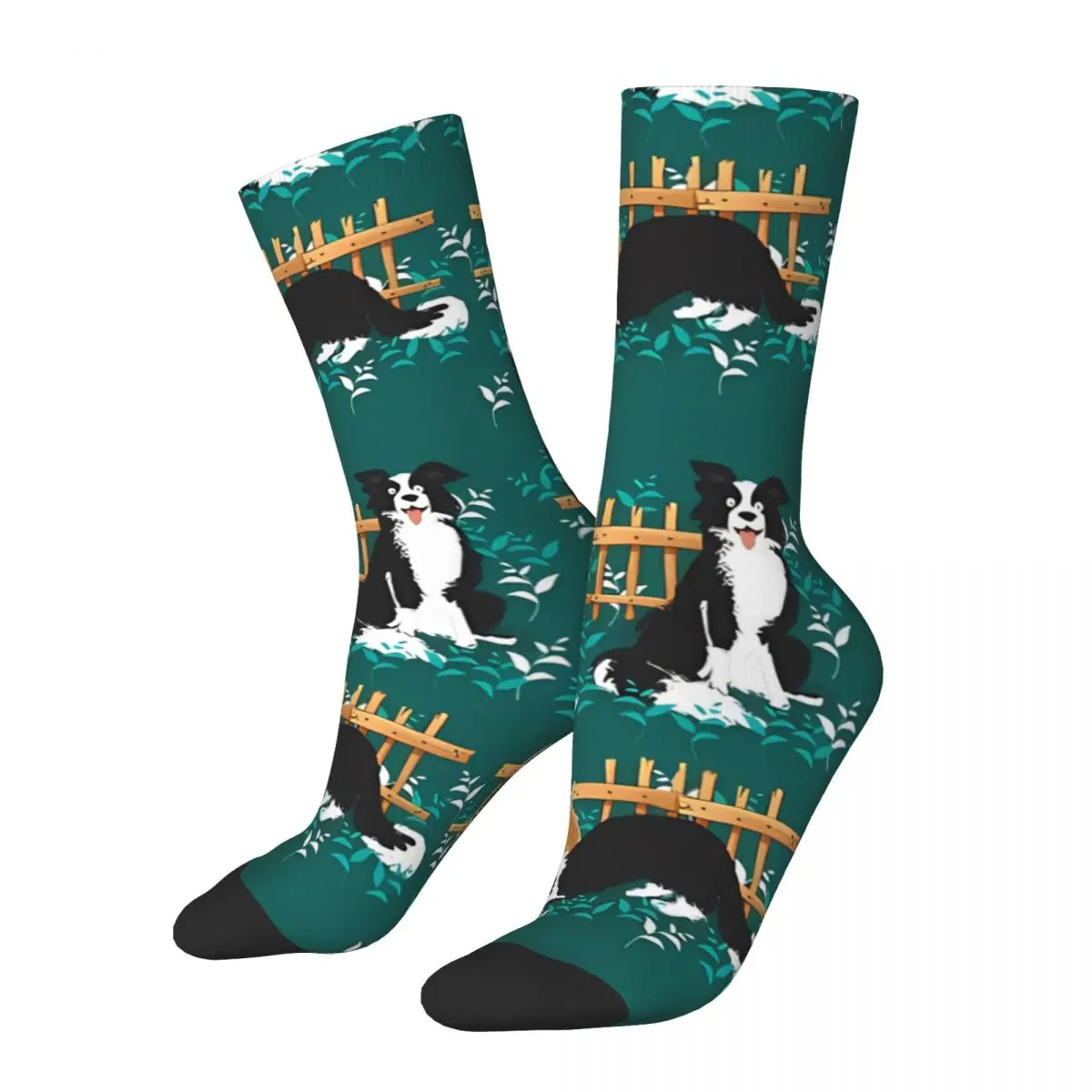 

Vintage Playing With Sheep Men's Socks Border Collie Pet Dog Unisex Street Style Seamless Printed Happy Crew Sock Gift