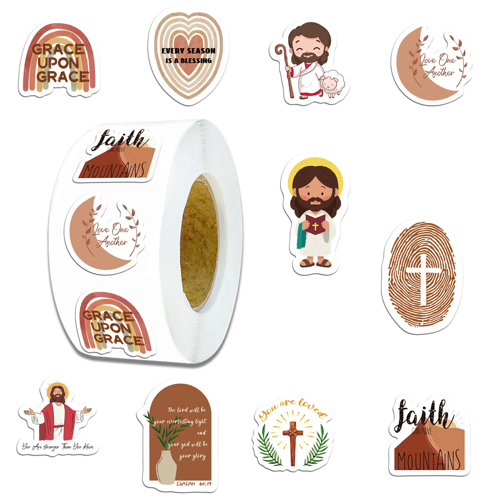 500/1000PCS Jesus Stickers Exquisite Account Materials Phone Cases Laptop Suitcases Water Cups Waterproof Stickers