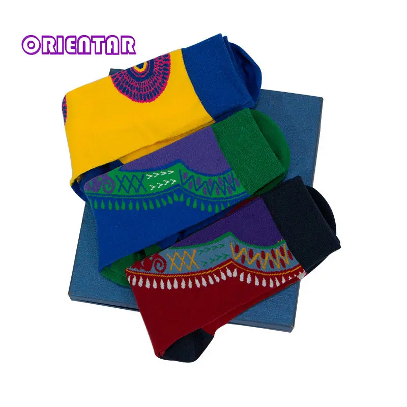 3 Pairs/pack Women Socks African Design Colorful Soft Socks Leisure Cotton Warm African Women Sock Gift Female WYB468