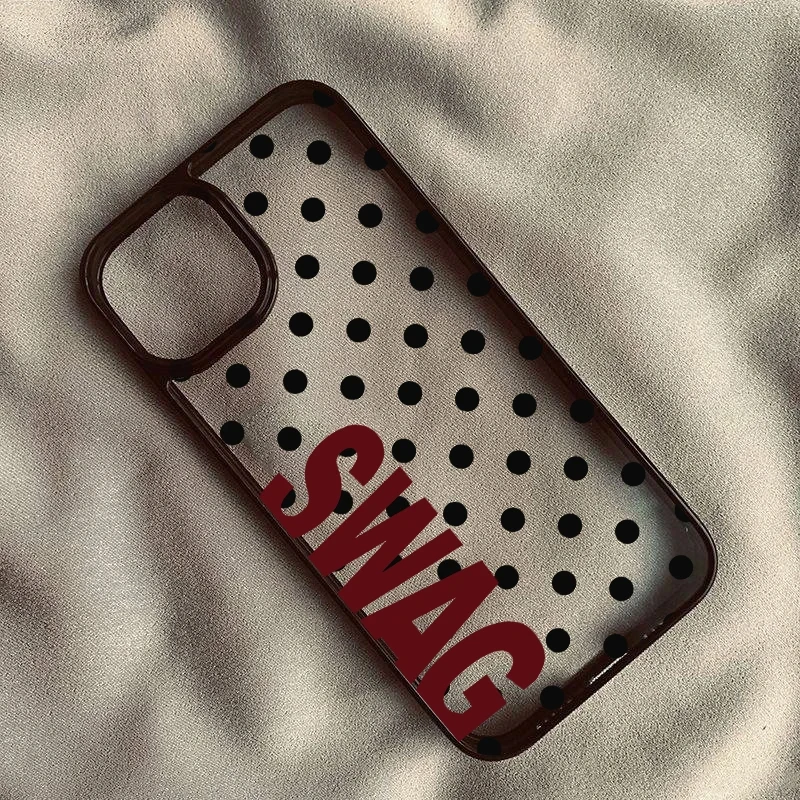 Funda de acrílico transparente con letras creativas SWAG Candy para iPhone 17 Air 16 E 15 14 Plus 13 12 11 Pro Max, con silicona transparente 2