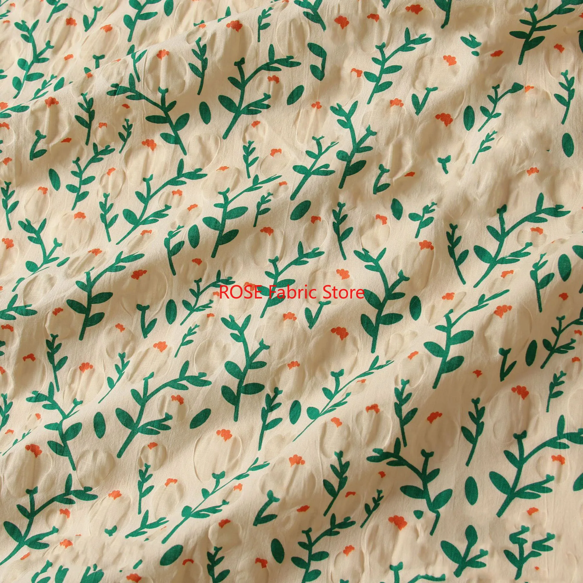 1 meter 100% katoen tak bloem bubble bedrukte stof shirt jurk diy naaistof