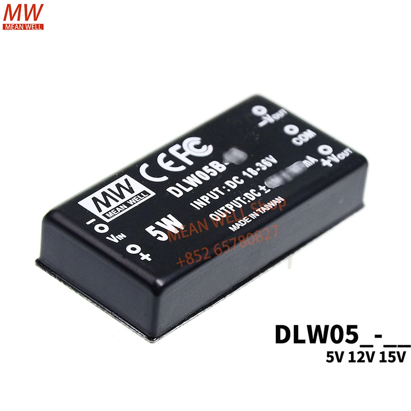 MEAN WELL Switching Power Module 5W DC-DC Regulated Dual Output Converter DLW05B-05