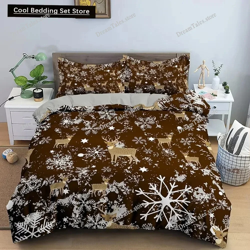 Red Merry Christmas King Queen Duvet Cover Kids Christmas Quilt Cover Santa Claus Bedding Set Microfiber Comforter Cover 6