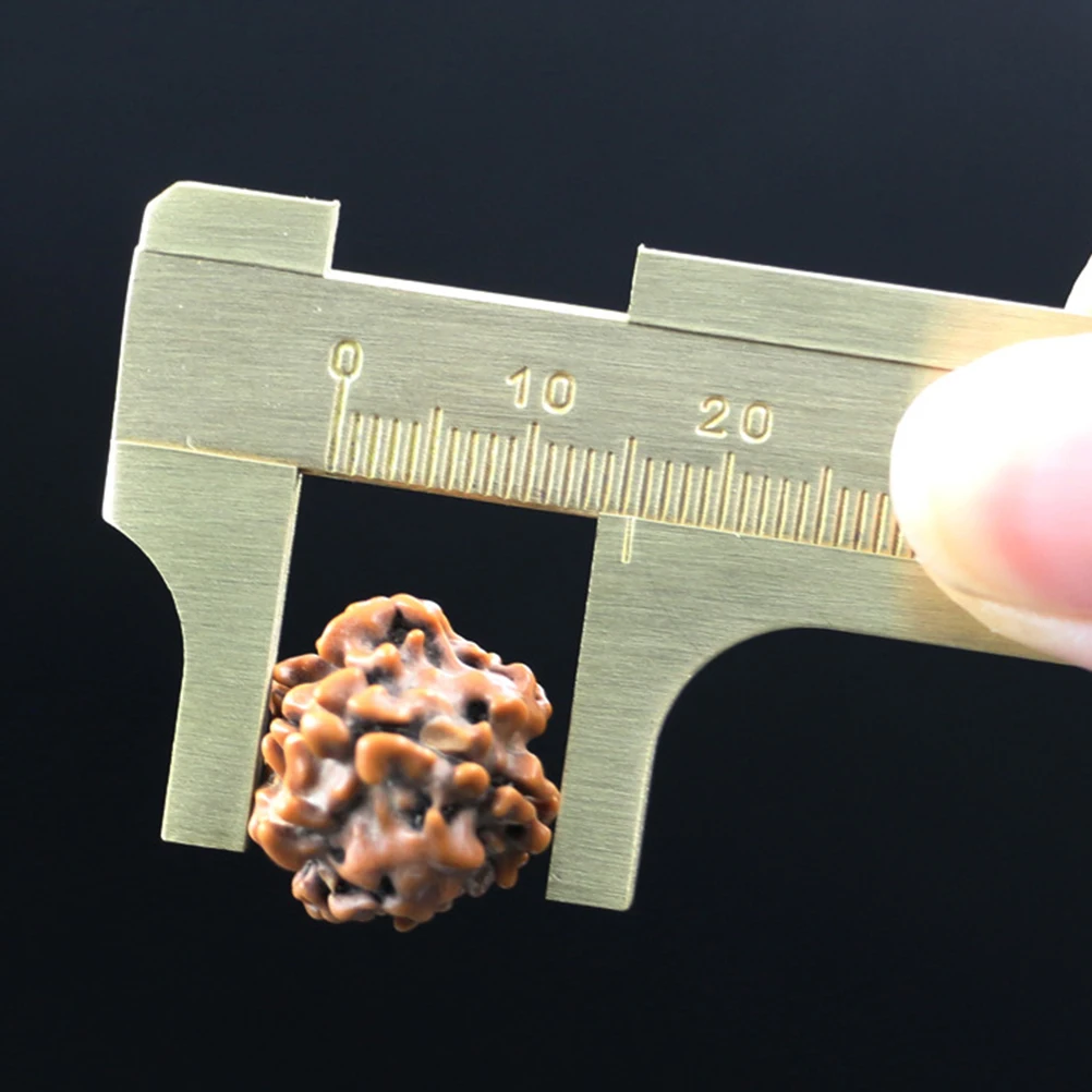 

Brass Vernier Caliper Pocket Mini Measuring Tool Millimeter Scale Solid Non-Magnetic Rustproof Caliper For Gemstones