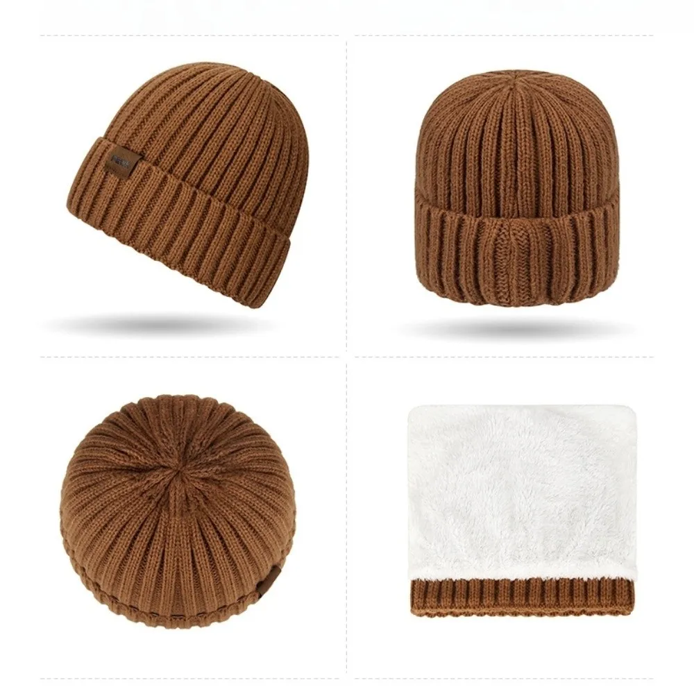 2 قطعة مجموعة العصرية يندبروف محبوك قبعة وشاح رشاقته قبعة رجالية بسيطة لينة وشاح دافئ الشتاء الخريف