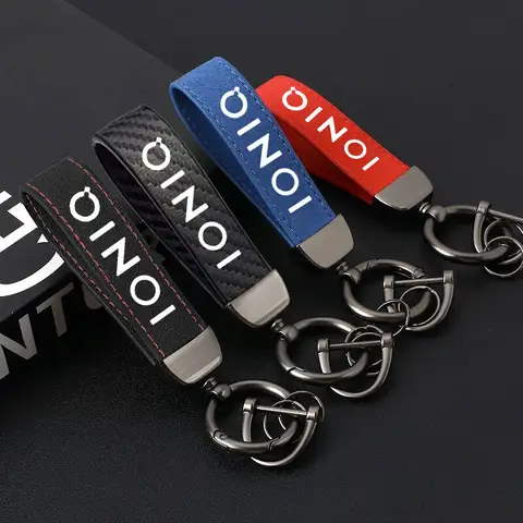 Suede KeyChain Detachable Metal 360 Degree Rotating Buckle Car Key Chain Fashing Decoration Gift For HYUDNAI ioniq Accessories