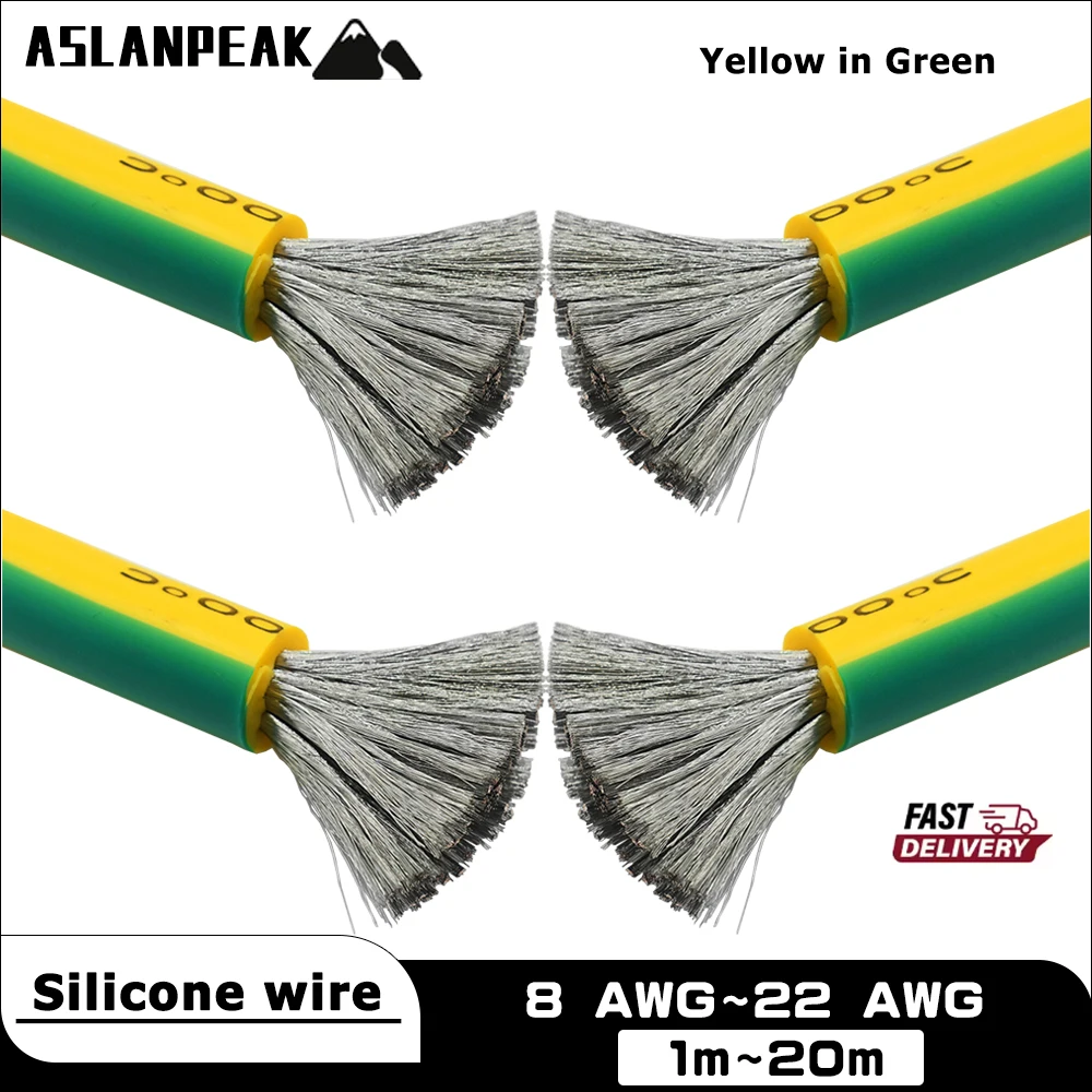 Photovoltaic grounding Silicone wire Solar photovoltaic panel flexible connecting Silicone cable Silicone-insulated ground wire