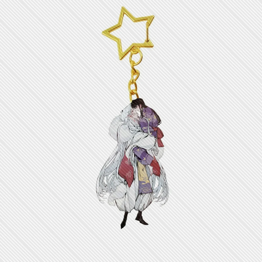 6CM  hot Anime Inuyasha Sesshoumaru Acrylic Keychain Model Cosplay Charm Characters Ornament Accesorios Good Gifts