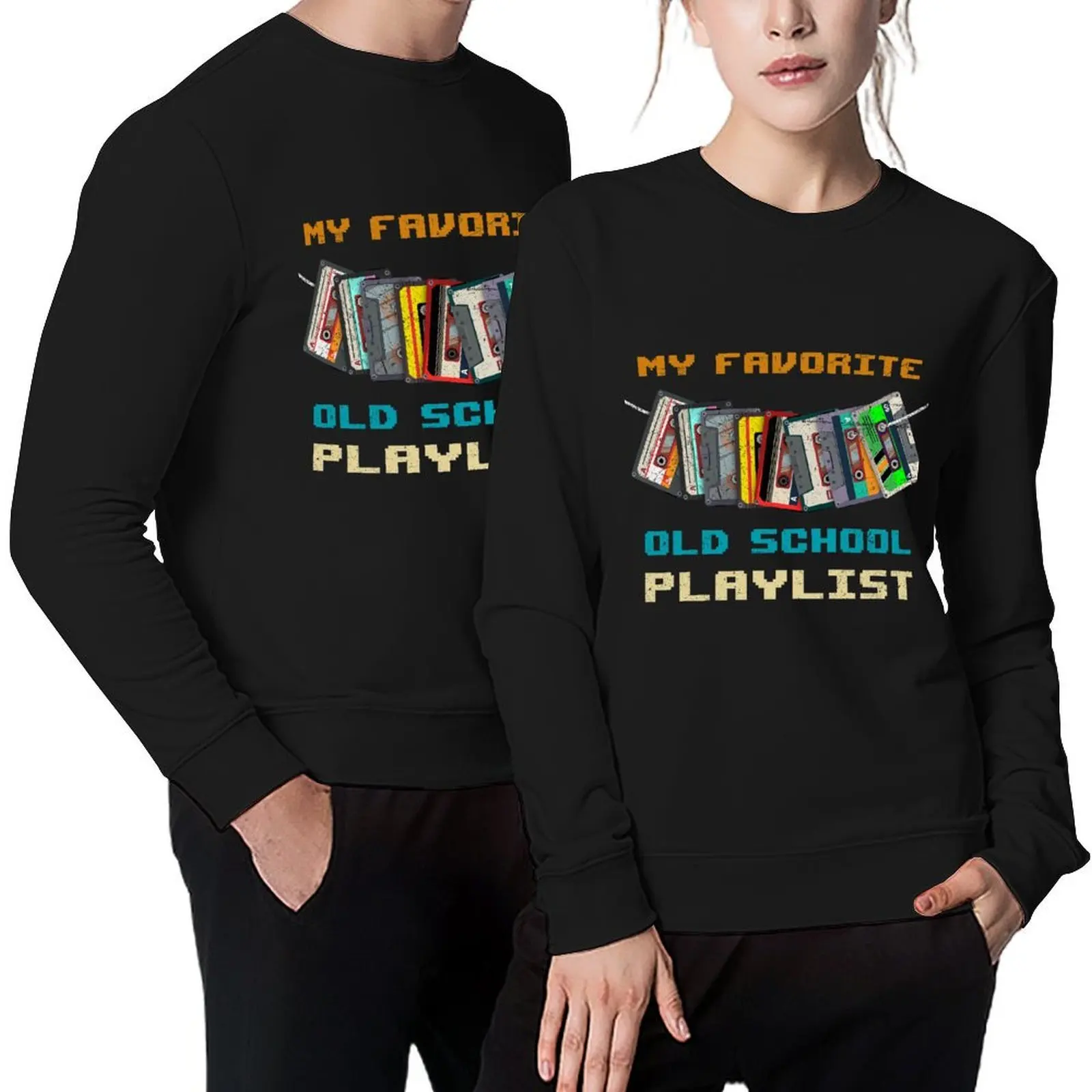 

Retro Cassette Tapes 80s Favorite Old School Playlist Pullover male clothes men clothing mens clothing men sweatshirt